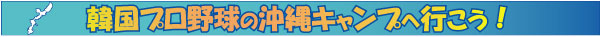 韓国プロ野球の沖縄キャンプへ行こう!